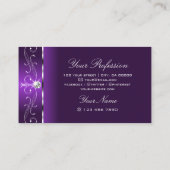 Stilvolle Lila Juwelen Visitenkarte (Rückseite)