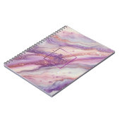 Stilvolle Lila Lavendel-Marmor mit Glitzer-Venen Notizblock (Linke Seite)
