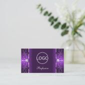 Stilvolle Lila Lilac Squiggled Juwelen mit Logo Visitenkarte (Stehend Vorderseite)