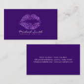 Stilvolle Lila Lips Makeup Artist #12 Visitenkarte (Vorne/Hinten)