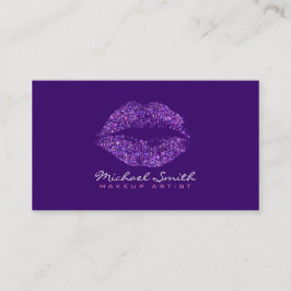 Stilvolle Lila Lips Makeup Artist #12 Visitenkarte