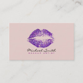 Stilvolle Lila Lips Makeup Artist #4 Visitenkarte