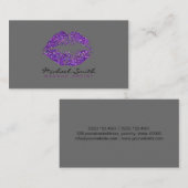 Stilvolle Lila Lips Makeup Artist #7 Visitenkarte (Vorne/Hinten)