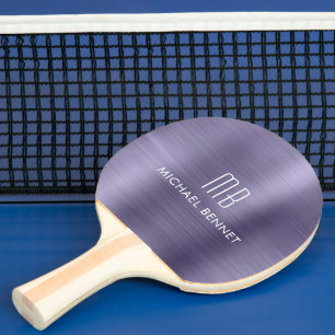 Stilvolle Lila Metallic Monogram-Bezeichnung Tischtennis Schläger