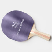 Stilvolle Lila Metallic Monogram-Bezeichnung Tischtennis Schläger (Seitenansicht)