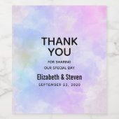 Stilvolle Lila Pink Blue Watercolor Hochzeit Weinetikett (Einzelnes Label)