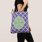 Stilvolle Lila Quatrefolie und Green Monogram bene Tasche (Von Nahem)