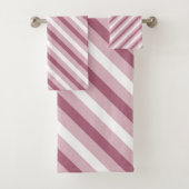 Stilvolle Lila Streifenmuster-Chic Badhandtuch Set (Insitu)