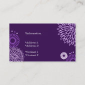 Stilvolle lila Ton-Blumengeschäfts-Karte Visitenkarte (Rückseite)