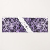Stilvolle lila tropische Blätter Glitzer mit Namen Yogamatte (Vorderseite (Horizontal))