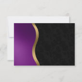 Stilvolle Lila und Gold UAWG RSVP Karte (Rückseite)