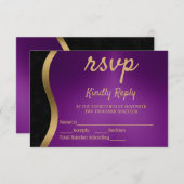 Stilvolle Lila und Gold UAWG RSVP Karte (Vorne/Hinten)