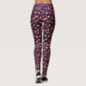 Stilvolle Lila und goldene Foil Leopard-Schnitte Leggings (Rückseite)