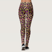 Stilvolle Lila und goldene Foil Leopard-Schnitte Leggings (Rückseite)