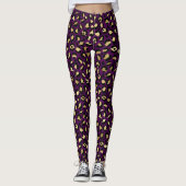 Stilvolle Lila und goldene Foil Leopard-Schnitte Leggings (Vorderseite)