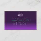 Stilvolle Lila und grüne Spiegelbriefe mit Logo Visitenkarte (Vorderseite)