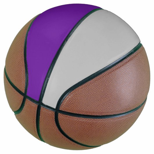 Stilvolle Lila und metallische Silber Custom Sport Basketball (angewinkelt)