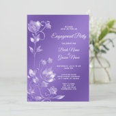 Stilvolle Lila Verlobung Einladung (Stehend Vorderseite)