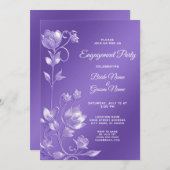 Stilvolle Lila Verlobung Einladung (Vorne/Hinten)