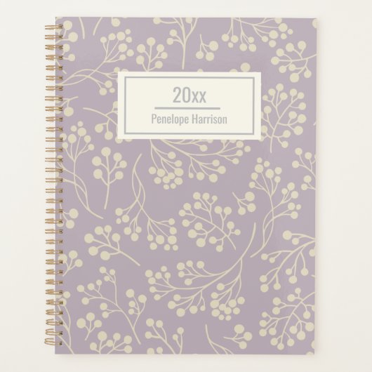 Stilvolle Lilac Floral Pattern Modernes Personalis Planer (Vorderseite)
