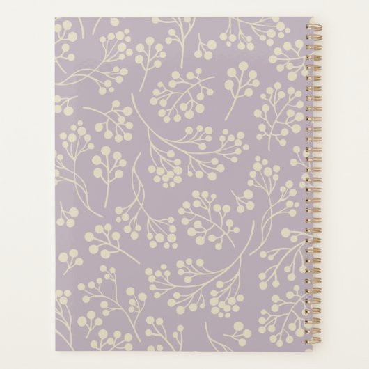 Stilvolle Lilac Floral Pattern Modernes Personalis Planer (Rückseite)