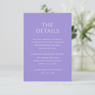 Stilvolle Lilac Moderne Hochzeit Begleitkarte