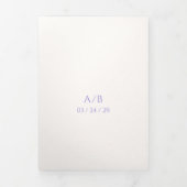 Stilvolle Lilac Moderne Hochzeit Dreifach Gefaltete Einladung (Cover)