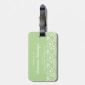 Stilvolle Limettengrün Tropische Frühlingsblumen Gepäckanhänger (Rückseite vertikal)