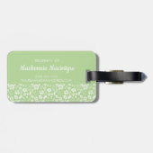 Stilvolle Limettengrün Tropische Frühlingsblumen Gepäckanhänger (Rückseite horizontal)