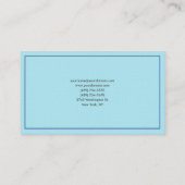 Stilvolle Linen Beruflich Modernes Licht Blau Visitenkarte (Rückseite)
