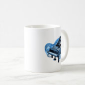 Stilvolle Linie Art Blue Piano Kaffeetasse (VorderseiteRechts)