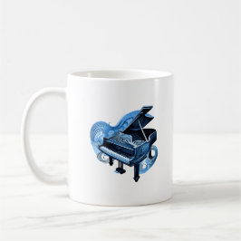 Stilvolle Linie Art Blue Piano Kaffeetasse