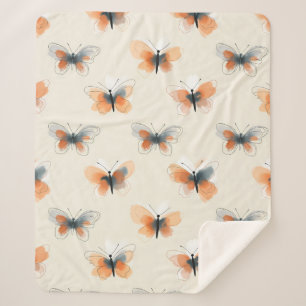 Stilvolle Linie Art Butterflies Sherpadecke