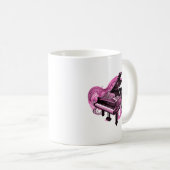 Stilvolle Linie Art Pink Piano Kaffeetasse (VorderseiteRechts)
