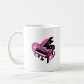 Stilvolle Linie Art Pink Piano Kaffeetasse (Links)