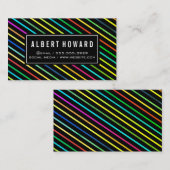Stilvolle Linien Muster / farbenfroh Visitenkarte (Vorne/Hinten)