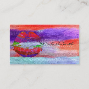 Stilvolle Lippen Makeup Artist Colorful Modern Woo Visitenkarte