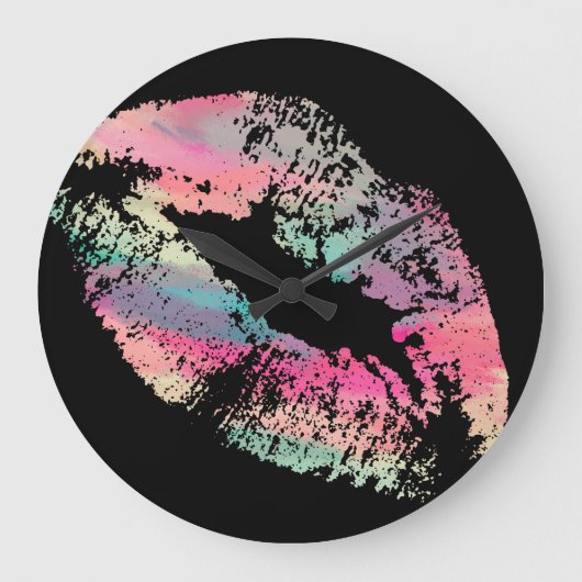 Stilvolle Lips #14 Große Wanduhr (Vorderseite)