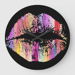 Stilvolle Lips #17 Große Wanduhr
