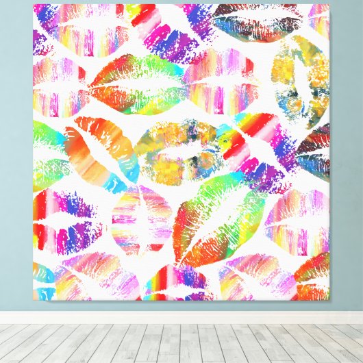 Stilvolle Lips #2 Leinwanddruck (Insitu (Holzboden))