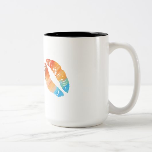 Stilvolle Lips #2 Zweifarbige Tasse (Rechts)