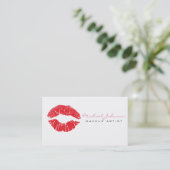 Stilvolle Lips Makeup Artist Business Card Visitenkarte (Stehend Vorderseite)