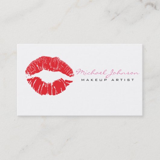 Stilvolle Lips Makeup Artist Business Card Visitenkarte (Vorderseite)