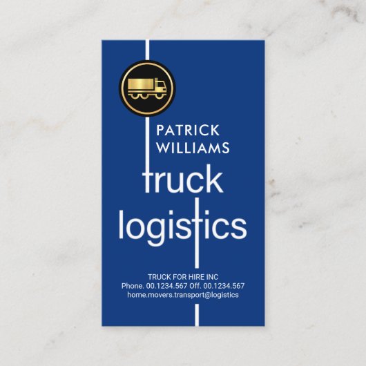 Stilvolle LKW Logistik - Grenzverkehr Visitenkarte (Vorderseite)