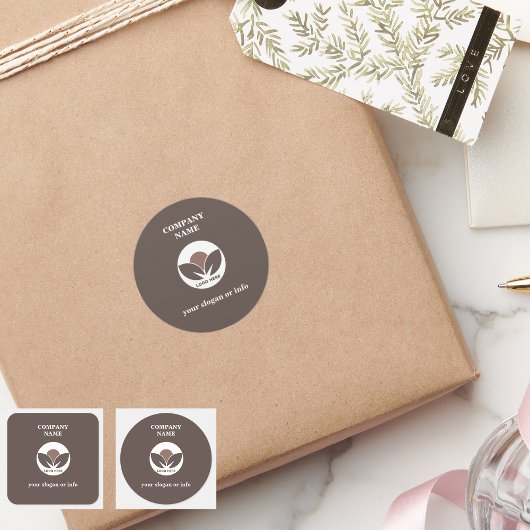 Stilvolle Logo-Aufkleber für Unternehmen | Mocha M Runder Aufkleber