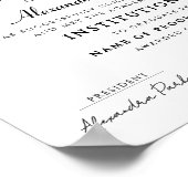 Stilvolle Logoprämie für Schwarz-weiße Klasse Poster (Ecke)