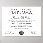 Stilvolle Logoprämie für Schwarz-weiße Klasse Poster (Vorne)