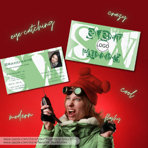 Stilvolle Logos und Monogram für das blaue Foto Visitenkarte