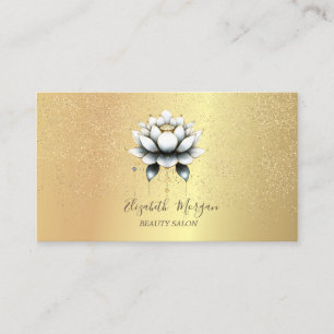 Stilvolle Lotus Gold Confetti Yoga Visitenkarte
