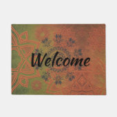 Stilvolle Lotus mandala Türmatte (Vorderseite)